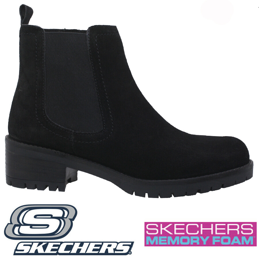 skechers leather ankle boots